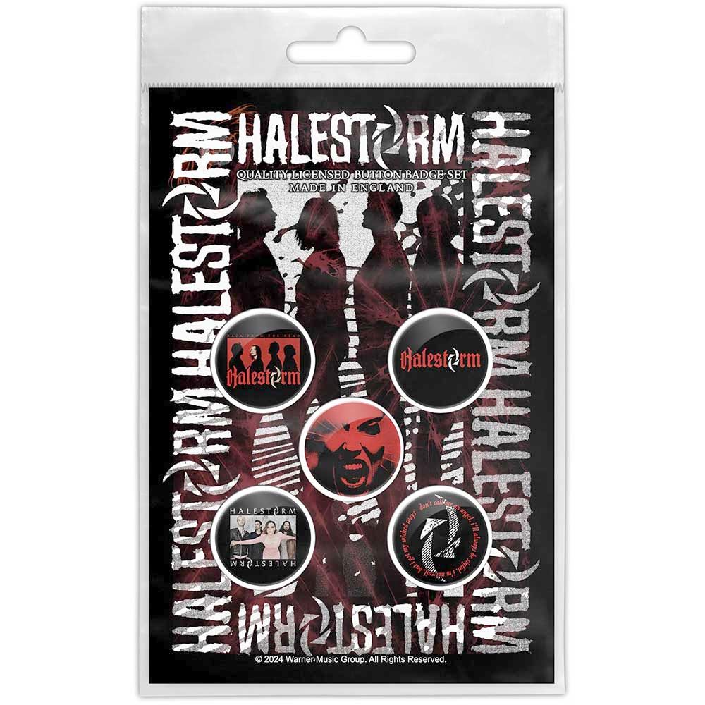 Halestorm - Portrait Badge/button - Set of 5 - Multicolours